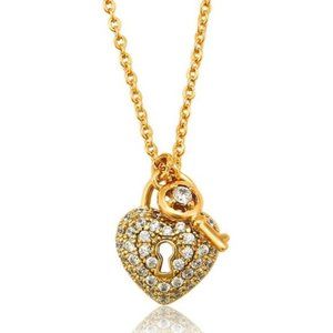 Key to My Heart 18KGP CZ Necklace